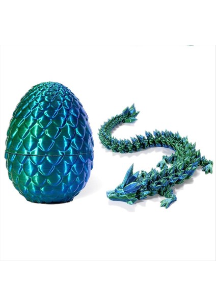 Yumurta 3D Baskılı Ejderha Dragon Egg ile Tam Mafsallı Ejderha Kristal Ejderha Ev Ofisi Dekor Yönetici Masası Oyuncaklar-A (Yurt Dışından)