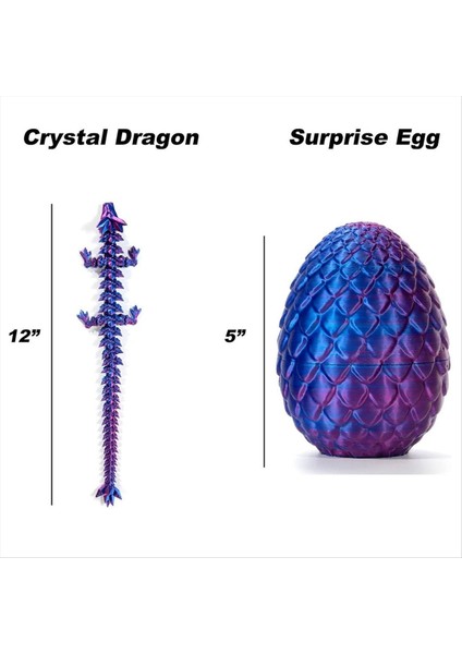 Yumurta 3D Baskılı Ejderha Dragon Egg ile Tam Mafsallı Ejderha Kristal Ejderha Ev Ofisi Dekor Yönetici Masası Oyuncaklar-A (Yurt Dışından) modelleri