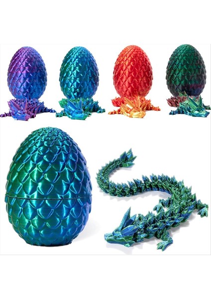 Yumurta 3D Baskılı Ejderha Dragon Egg ile Tam Mafsallı Ejderha Kristal Ejderha Ev Ofisi Dekor Yönetici Masası Oyuncaklar-A (Yurt Dışından) indirimleri