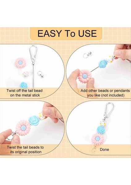 20PCS Beadable Anahtarlık Çubukları Renkli Boş Boncuk Anahtar Key Zincir Dökme Metal Boncuk Beadable Anahtar Çubukları El Sanatları Kolye Takı B (Yurt Dışından) modelleri