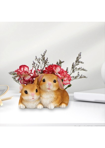 Karikatür Tavşan Flowerpot Hayvan Reçine Flowerpot Sevimli Vazolar Kaktüs Etli Bitkiler Pot Çiçek Düzenlemesi Bahçe Dekoru (Yurt Dışından) indirimleri