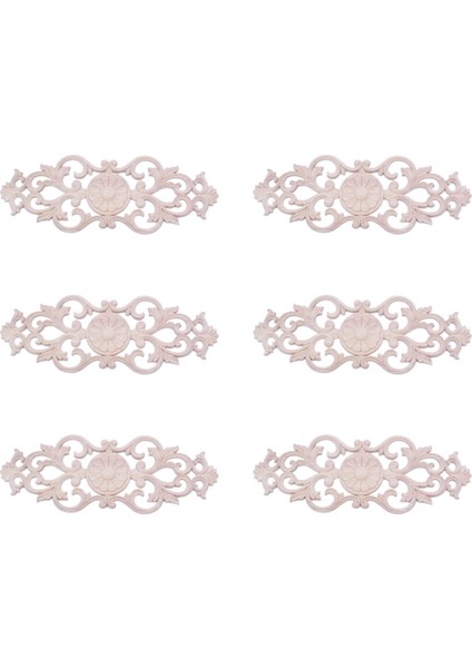 6x Kauçuk Ahşap Oyma Aplike Retro Mobilya El Sanatları Dekor Yeni (40 x 15CM) (Yurt Dışından)