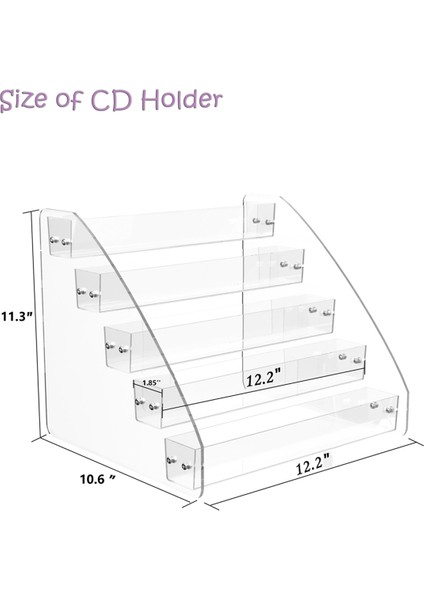 CD Tutucu 5 Katman Clear CD Organizatörleri CD Ekran Rafı Medya Rafı Depolama Için 30&#39 A Kadar Standart DVD Kılıfına Sahiptir (Yurt Dışından) fiyatları