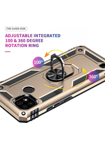 Realme C21 Kılıf Sofya Yüzüklü Silikon Kapak - Gold indirimleri