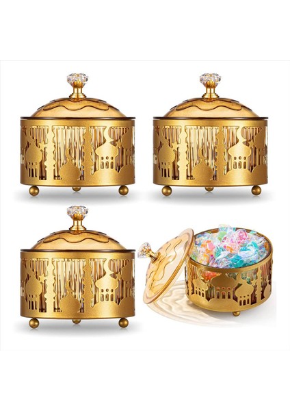 4 Adet Kapaklı Ramazan Tepsileri Eid Mübarek Tepsisi Ramazan Plakası Ramazan Süslemeleri Ramazan Yemek Depolama Konteyneri (Yurt Dışından)