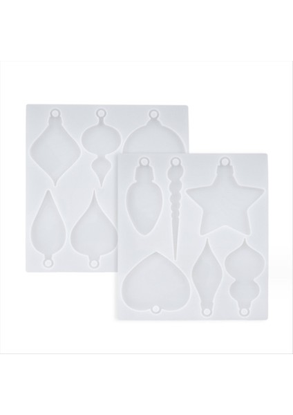 Noel Reçine Kalıbı 2 Adet Noel Süsleri Epoksi Reçine Için Silikon Kalıp Dıy Reçine El Sanatları Anahtar Zinciri Noel Dekor Hediyesi (Yurt Dışından)