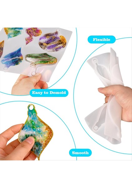 Noel Reçine Kalıbı 2 Adet Noel Süsleri Epoksi Reçine Için Silikon Kalıp Dıy Reçine El Sanatları Anahtar Zinciri Noel Dekor Hediyesi (Yurt Dışından) modelleri