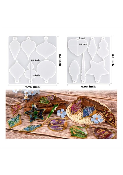 Noel Reçine Kalıbı 2 Adet Noel Süsleri Epoksi Reçine Için Silikon Kalıp Dıy Reçine El Sanatları Anahtar Zinciri Noel Dekor Hediyesi (Yurt Dışından) indirimleri