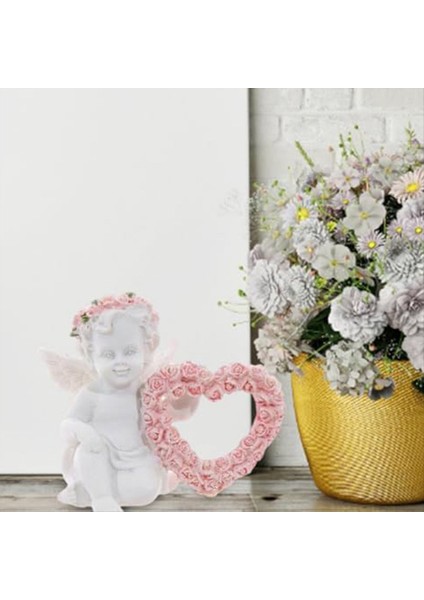 Reçine Süsleri Melek Reçine Heykeli Aşk Kalp Şeklinde Çelenk Figürin Heykeli Sevgililer Için Gün 2 Pcs (Yurt Dışından) fiyatları