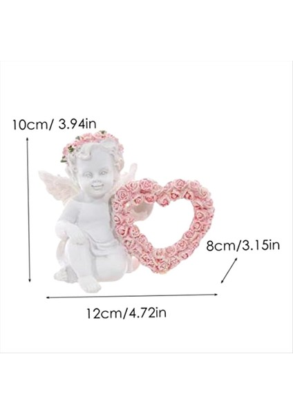 Reçine Süsleri Melek Reçine Heykeli Aşk Kalp Şeklinde Çelenk Figürin Heykeli Sevgililer Için Gün 2 Pcs (Yurt Dışından) fırsatları