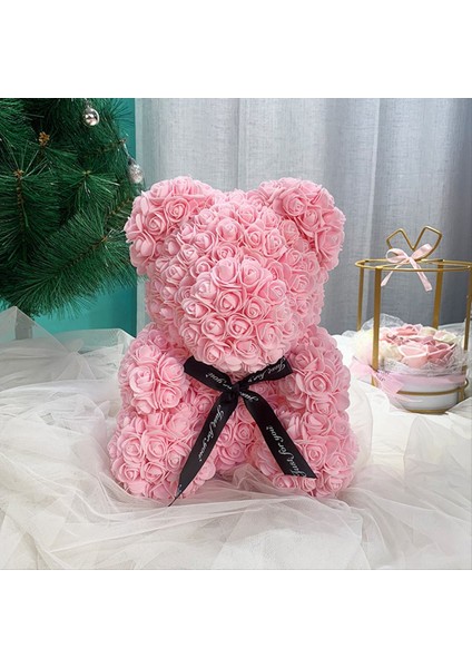 Korunmuş Çiçek Ayı Bebeği Pe Sevgililer Günü Hediye Süsleri Hug Bear 25CM Köpük Çiçek Gül Ayı Hediye-I (Yurt Dışından)