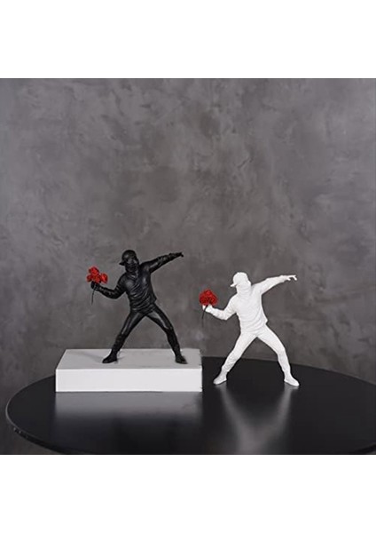 Çiçek Atıcı Heykel Ev Dekoru Için Reçine Heykeli Oturma Odası Için Dekoratif Figürinler Ofis Masası Kitaplık Dekor B (Yurt Dışından) indirimleri