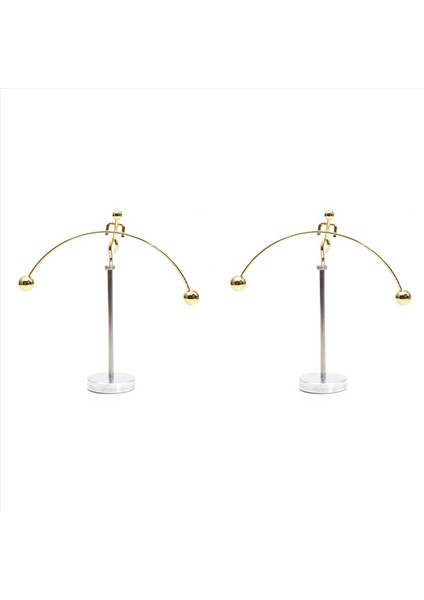 2x Çelik Fizik Oyuncak Kinetik Sanat Dengesi Oyuncak Dengeleme Dekompresif Bilim Psikoloji Ofis Oyuncak Masa Dekoru Altın (Yurt Dışından)