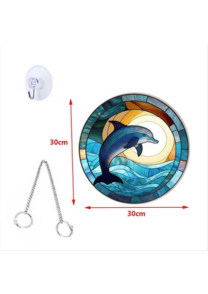 Dolphin Lekeli Akrilik Pencere Asılı Süsleme Zincirle Asılı Okyanus Temalı Dekor Kapalı Dış Mekan Dekoru Için (11 8in) (Yurt Dışından) fiyatları