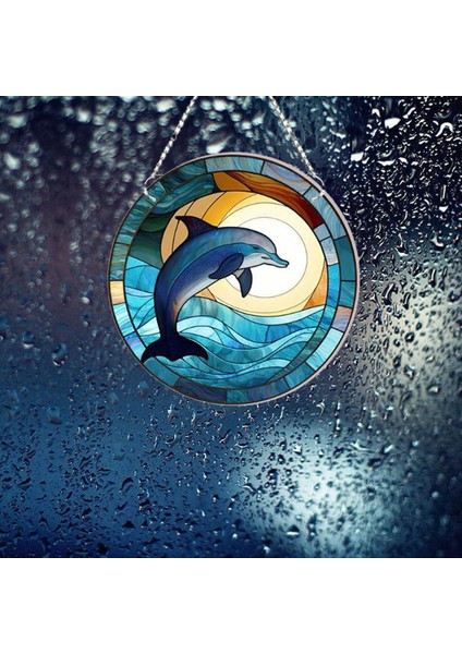Dolphin Lekeli Akrilik Pencere Asılı Süsleme Zincirle Asılı Okyanus Temalı Dekor Kapalı Dış Mekan Dekoru Için (11 8in) (Yurt Dışından) fırsatları