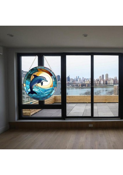 Dolphin Lekeli Akrilik Pencere Asılı Süsleme Zincirle Asılı Okyanus Temalı Dekor Kapalı Dış Mekan Dekoru Için (11 8in) (Yurt Dışından) indirimleri
