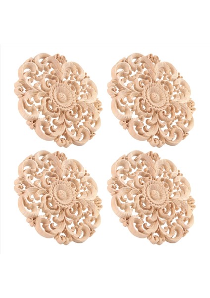 4pcs Ahşap Oyulmuş Onlay Aplike Boyasız Ahşap Aplike Vintage Avrupa Tarzı Oyma Mobilya Dekorasyonu Için (Yurt Dışından)