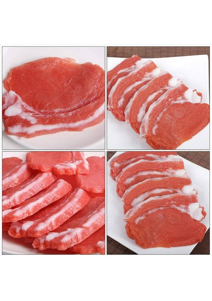 4pcs Pişmiş Taze Domuz Simülasyonu Hayat Benzeri Et Eti Mutfak Dolabı Masası Dekorasyon Fotoğrafçıları Ekran (Yurt Dışından)