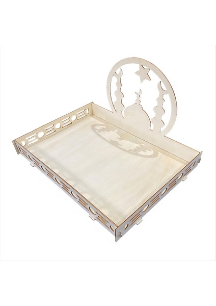 Ramazan Ahşap Süsler Eid Mübarek Masa Dekorasyonu Müslüman Ramazan Festivali Dekorasyonu C (Yurt Dışından)