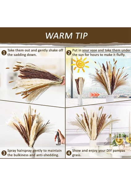 120PCS Kurutulmuş Pampas Çim Buket Dekor Boho Ev Odası Düğün Partisi Düzenlemeleri Sonbahar Kuru Çiçek Demetleri Toplu Uzun (Yurt Dışından) fırsatları