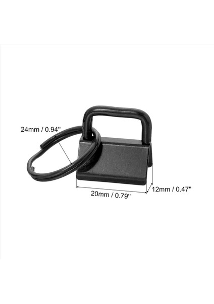 Torba Dokuma Için Anahtarlık Halkaları Olan 20PCS Anahtar Fob Donanımı Siyah (Yurt Dışından) modelleri