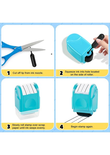 El Yazısı Çizgileri Damga Silindir - 2 Adet Kesikli El Yazısı Hatları Uygulama Silindiri Damgası Kendi Mürekkepli Çizgi Haddeleme Damgaları (Yurt Dışından) indirimleri