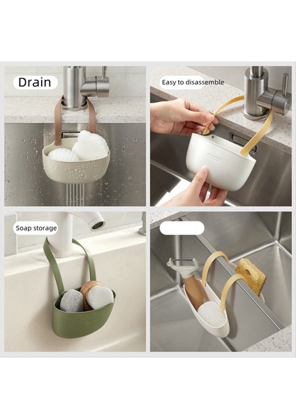 Sarı Mutfak Lavabo Süngerler Sabun Tutucu Banyo Tabak Drenaj Su Sepeti Depolama Kurutma Raf Aksesuar Organizatör (Yurt Dışından) fırsatları