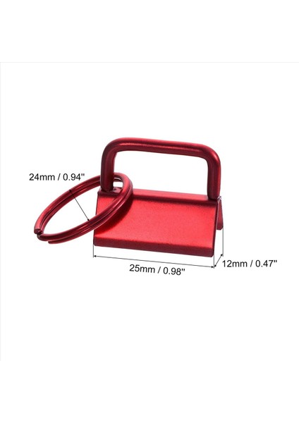 Torba Dokuma Kırmızı Için Anahtarlık Halkaları Olan 20 Adet Anahtar Fob Donanımı (Yurt Dışından) modelleri