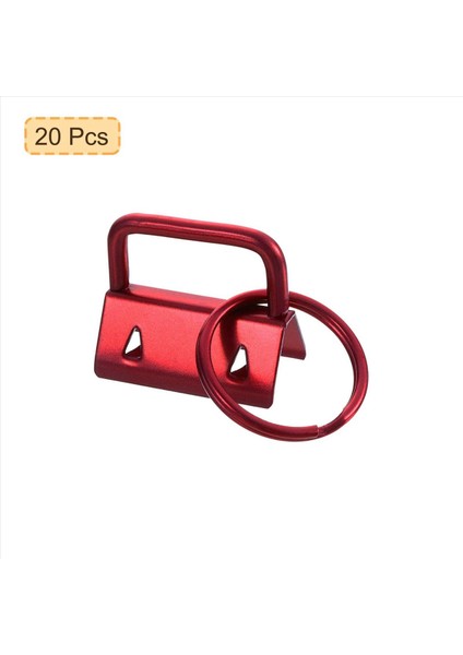 Torba Dokuma Kırmızı Için Anahtarlık Halkaları Olan 20 Adet Anahtar Fob Donanımı (Yurt Dışından) fırsatları