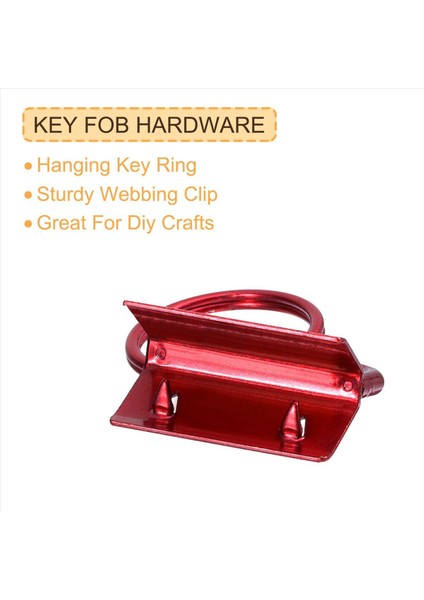 Torba Dokuma Kırmızı Için Anahtarlık Halkaları Olan 20 Adet Anahtar Fob Donanımı (Yurt Dışından) indirimleri