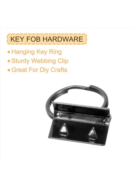 Torba Dokuma Için Anahtarlık Halkaları Olan 20PCS Anahtar Fob Donanımı Siyah (Yurt Dışından) indirimleri