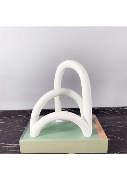 Modern Minimalist Geometrik Sanat Hattı Ark Dekor Reçine El Sanatları Düzensiz Alışveriş Merkezi Oturma Odası Masaüstü Süs-Beyaz (Yurt Dışından) fiyatları