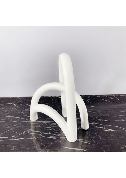 Modern Minimalist Geometrik Sanat Hattı Ark Dekor Reçine El Sanatları Düzensiz Alışveriş Merkezi Oturma Odası Masaüstü Süs-Beyaz (Yurt Dışından) indirimleri