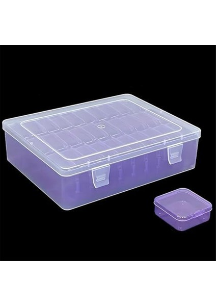 Morlu Kapaklı Mor Mini Alet Kutusu 30 Bölme Küçük Ürünler El Sanatları Saklama Kutusu Mücevher Küçük Parça Saklama Kutusu (Yurt Dışından) modelleri