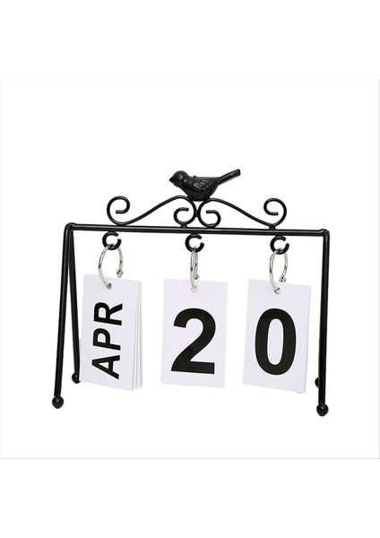 Kuş Takvimi Dekor Ofis Takvimi Ayakta Duran Takvim Günlük Masaüstü Takvim Masası Takvim Masa Takvimi Siyah (Yurt Dışından)