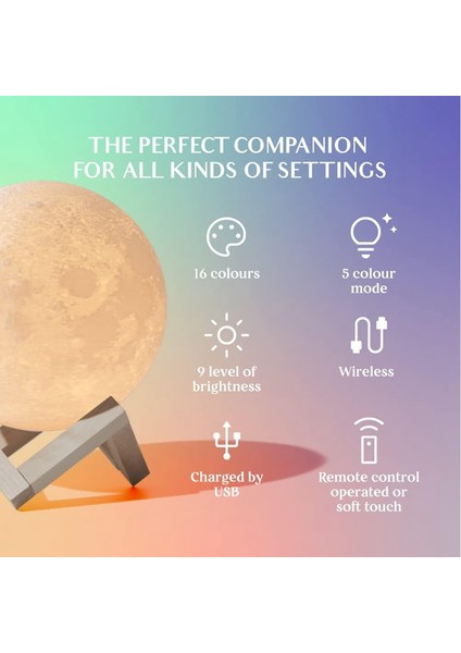 16 Renk Ay Lambası - Ev Dekoru Parlaklık Kontrollü Ay Işığı LED Gece Işığı Anneler Günü Hediye Doğum Günü Hediyesi (Yurt Dışından) modelleri