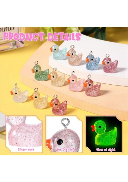 Aydınlık Mini Reçine Ördek Takılar Küçük Ördekler Karanlık Boncuklarda Parlıyor Minyatür Ördekler Diy Zincir Kolye Süsü 200PCS (Yurt Dışından) fırsatları