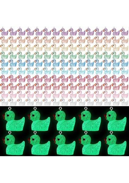 Aydınlık Mini Reçine Ördek Takılar Küçük Ördekler Karanlık Boncuklarda Parlıyor Minyatür Ördekler Diy Zincir Kolye Süsü 200PCS (Yurt Dışından) indirimleri