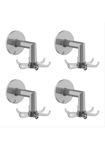 4pcs Dönen Duvara Monte Depolama Rafı Küvet Için Mutfak Mutfak Teslimleri ve Havlular Için Kancalar Şeffaf-Black (Yurt Dışından)