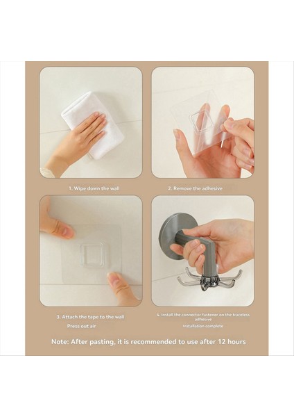 4pcs Dönen Duvara Monte Depolama Rafı Küvet Için Mutfak Mutfak Teslimleri ve Havlular Için Kancalar Şeffaf-Black (Yurt Dışından) modelleri