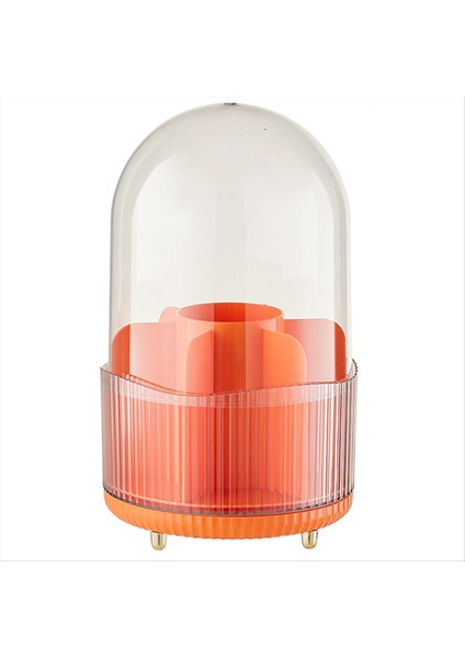 Kapaklı Makyaj Fırçası Tutucu Organizatör 360 ° Dönen Makyaj Fırçası Organizatörü Makyaj Için 7 Yuva Makyaj Organizatörü Masaüstü A (Yurt Dışından)