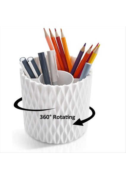 Masa Için Kalem Tutucu 5 Yuva 360 Derece Dönen Kalem Tutucu Makyaj Fırçası Tutucu Ev Için Çok Fonksiyonlu Kalem Organizatörü (Yurt Dışından) fiyatları