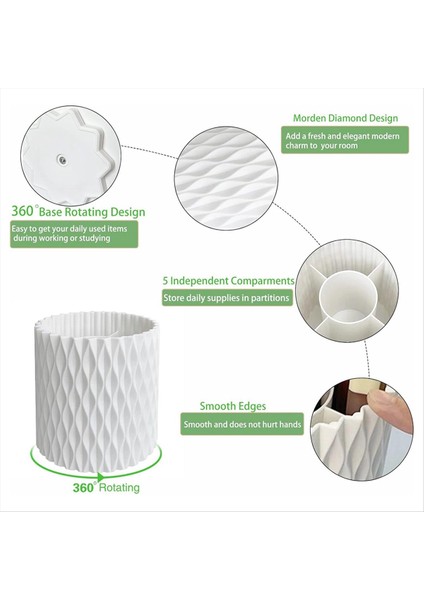 Masa Için Kalem Tutucu 5 Yuva 360 Derece Dönen Kalem Tutucu Makyaj Fırçası Tutucu Ev Için Çok Fonksiyonlu Kalem Organizatörü (Yurt Dışından) modelleri