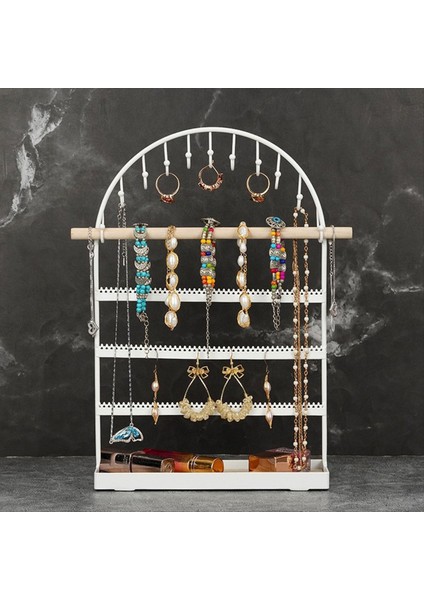 Siyah 5 Katmanlı Kemer Tipi Mücevher Rafı Ekran Pervane Halka Saklama Kutusu Küpe Mücevher Raf Kolyeler Yüzük Mücevher Kutusu (Yurt Dışından) fırsatları