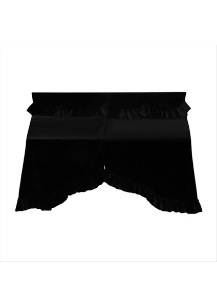 Piyano Kapağı Fırfırlı Kenar Tam Sargı Piyano Toz Kapağı 3D Piyano Güneş Kremi Kapağı Siyah (Yurt Dışından)