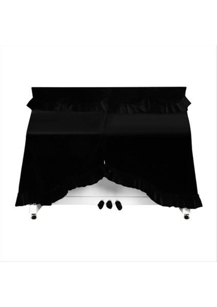 Piyano Kapağı Fırfırlı Kenar Tam Sargı Piyano Toz Kapağı 3D Piyano Güneş Kremi Kapağı Siyah (Yurt Dışından) indirimleri