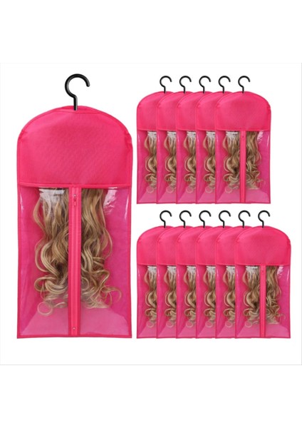 12 Adet Peruk Tutucu Peruk Depolama Peruk Torbaları Askı Saç Uzatma Tutucu Peruk Tutucu Saç Uzatma Depolama (Yurt Dışından)