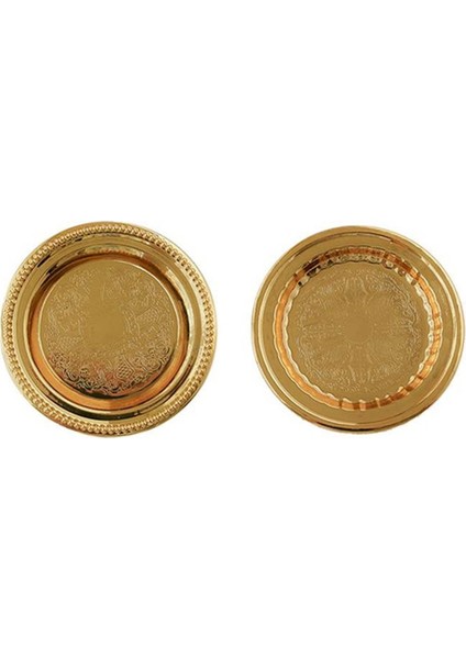 Vintage Mücevher Tepsisi Yuvarlak Depolama Raf Tepsisi Dantel Yuvarlak Nokta + Düz Kenar Tepsisi (Yurt Dışından)