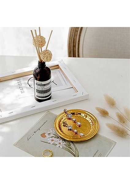 Vintage Mücevher Tepsisi Yuvarlak Depolama Raf Tepsisi Dantel Yuvarlak Nokta + Düz Kenar Tepsisi (Yurt Dışından) modelleri