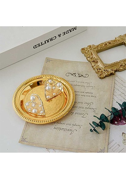 Vintage Mücevher Tepsisi Yuvarlak Depolama Raf Tepsisi Dantel Yuvarlak Nokta + Düz Kenar Tepsisi (Yurt Dışından) fırsatları